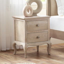 Camille - 2-Drawer Bedside Table - Oak - Wooden - Happy Beds