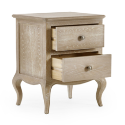 Camille - 2-Drawer Bedside Table - Oak - Wooden - Happy Beds - thumbnail 3
