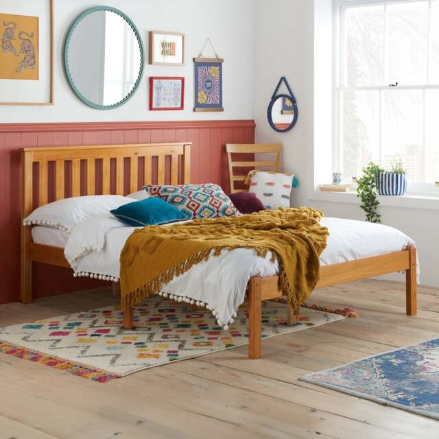 Denver - Single - Antique Solid Pine Wooden Bed Frame - 3ft - Happy Beds - image 1
