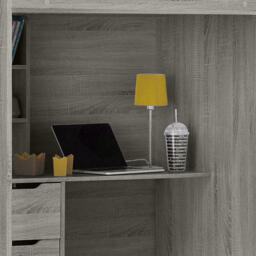 Pegasus - Single - Kids High Sleeper Bed - Wardrobe - Desk and Storage - Grey Oak - Wooden - 3ft - Happy Beds - thumbnail 5