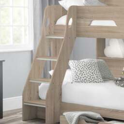 Orion - Kids Triple Sleeper Bed - Storage - Oak - Wood - 3ft and 4ft - Happy Beds - thumbnail 4