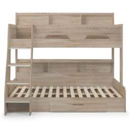Orion - Kids Triple Sleeper Bed - Storage - Oak - Wood - 3ft and 4ft - Happy Beds - thumbnail 7