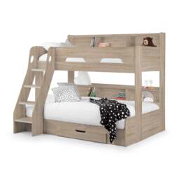 Orion - Kids Triple Sleeper Bed - Storage - Oak - Wood - 3ft and 4ft - Happy Beds - thumbnail 8