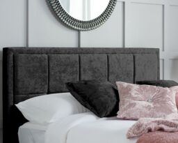 Hannover - King Size - Ottoman Bed - Black - Velvet - 5ft - Happy Beds - thumbnail 3