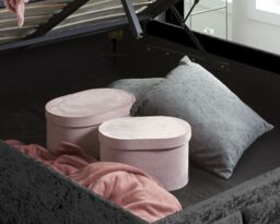 Hannover - King Size - Ottoman Bed - Black - Velvet - 5ft - Happy Beds - thumbnail 5