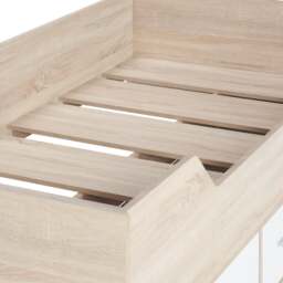 Camden - Single - Kids Cabin Bed - Storage - White and Oak - Wooden - 3ft - Happy Beds - thumbnail 7