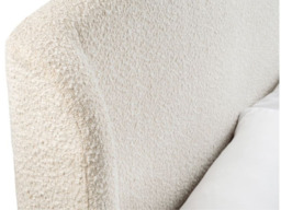 Eden - Double - Bed Frame - Off White/Ivory - Boucle Fabric - 5ft - Happy Beds - thumbnail 8
