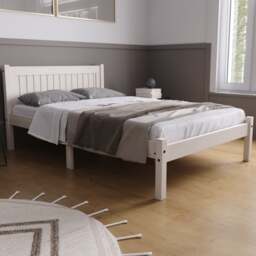 Rio - Small - Double White Washed Solid Pine Bed Frame - 4ft - Happy Beds - thumbnail 2
