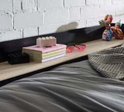 Blaze – Single – Gaming Bed with Desk and Shelving Unit – Pale Wood/Black – Wooden – 3ft - Happy Beds - thumbnail 5