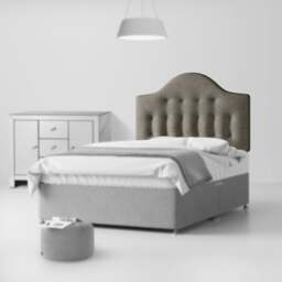 Victor - Small Double - Buttoned Headboard - Dark Grey - Fabric - 4ft - Happy Beds - thumbnail 2