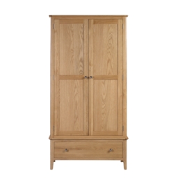 Cotswold - 2 Door Combination Wardrobe - Oak - Wooden - Happy Beds - thumbnail 3
