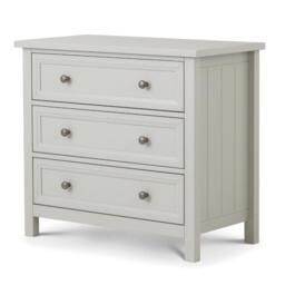 Maine - 3 Drawer Chest - Dove Grey - Wooden - Happy Beds