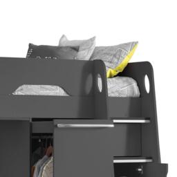 Pegasus - Single - Kids High Sleeper Bed - Anthracite Grey - Wood - 3ft - Happy Beds - thumbnail 3