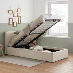Berlin - Small Double - Mid Grey Fabric Ottoman Storage Bed Frame - Small Double - Happy Beds - thumbnail 4