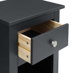 Radley - 1 Drawer Bedside Table - Grey - Wooden - Happy Beds - thumbnail 4