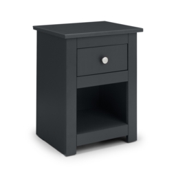 Radley - 1 Drawer Bedside Table - Grey - Wooden - Happy Beds - thumbnail 2