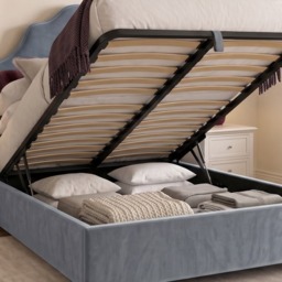 Chelsea - King-Size - Ottoman Storage Bed - Blue - Velvet Fabric - 5ft - thumbnail 7
