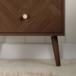 Herringford - 2 Drawer Bedside Table - Walnut - Wooden - Happy Beds - thumbnail 3