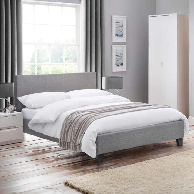 Rialto - King Size - Light Grey - Low Foot-End - Fabric - 5ft - Happy Beds - image 1