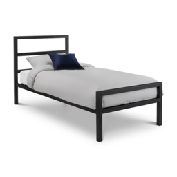 Soto - Double - Low Foot-End Metal Bed - Satin Black - Metal - 4ft6 - Happy Beds - thumbnail 7