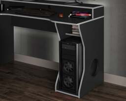 Enzo - Gaming Desk - Black/Silver - Wooden - Happy Beds - thumbnail 3