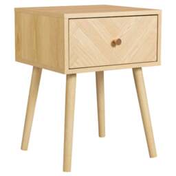 Herringford - 1 Drawer Bedside Table - Oak – Wooden – Happy Beds - thumbnail 7