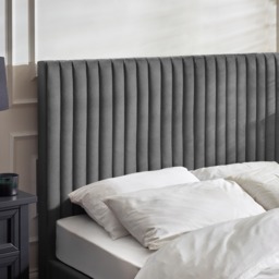 Croft - King Size - TV Bed with Storage Compartment - Dark Grey - Velvet - 5ft - Happy Beds - thumbnail 3