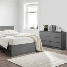 Oslo - 6 Drawer Chest of Drawers - Grey - Wooden - Happy Beds - thumbnail 2