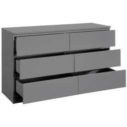 Oslo - 6 Drawer Chest of Drawers - Grey - Wooden - Happy Beds - thumbnail 4