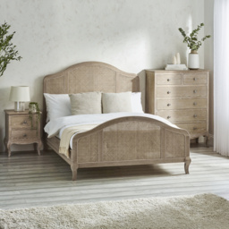 Fleur - King Size - Rattan Wooden Bed - Light Oak - Wooden - 5ft - Happy Beds