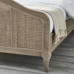 Fleur - King Size - Rattan Wooden Bed - Light Oak - Wooden - 5ft - Happy Beds - thumbnail 4