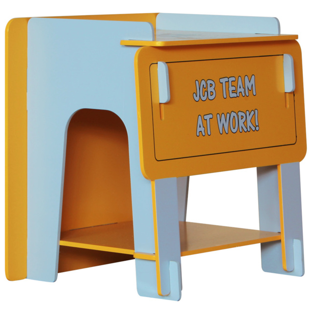 JCB - Children's Digger Bedside Table - Yellow/Blue - Wooden - Happy Beds - image 1
