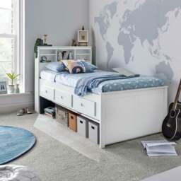 Veera - Single - Guest Day Bed - White - Wooden - 3ft - Happy Beds - thumbnail 1