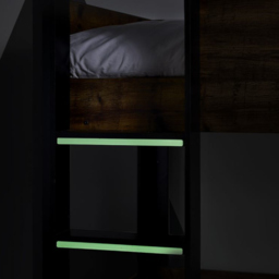 Solomon - Single - Bunk Bed - Rustic and Black - Wooden - 3ft - Happy Beds - thumbnail 4