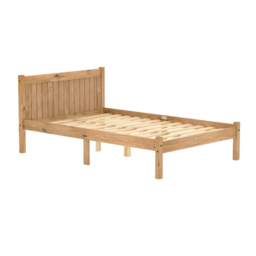 Rio - Double - Waxed Solid Pine Wooden Bed Frame - 4ft6 - Happy Beds - thumbnail 8