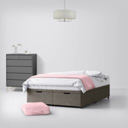 Single - Divan Bed - With Storage - Dark Grey - Fabric - 3ft - Happy Beds - thumbnail 5