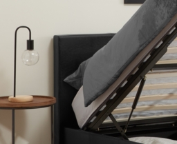 Berlin - Small Double Black Leather Ottoman Storage Bed Frame - Small Double -Happy Beds - thumbnail 4