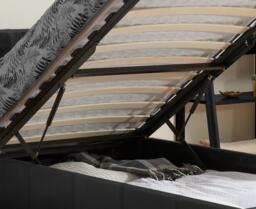 Berlin - Small Double Black Leather Ottoman Storage Bed Frame - Small Double -Happy Beds - thumbnail 8