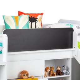 Jake - Single - Kids Mid Sleeper Bed - Storage and Slide - White - Wooden - 3ft - Happy Beds - thumbnail 7