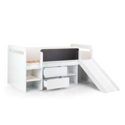 Jake - Single - Kids Mid Sleeper Bed - Storage and Slide - White - Wooden - 3ft - Happy Beds - thumbnail 6