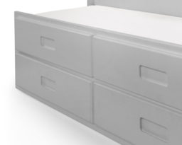 Maisie - Single - Kids Guest Bed - Storage and Underbed Trundle - Light Grey - Wooden - 3ft - Happy Beds - thumbnail 7
