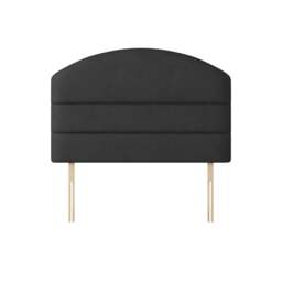 Dudley - Small Single - Lined Headboard - Dark Grey - Charcoal - Fabric - 2ft6 - Happy Beds - thumbnail 1