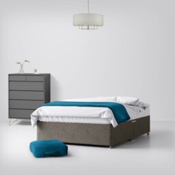Super King Size - Divan Bed - With Storage - Dark Grey - Fabric - 6ft - Happy Beds - thumbnail 1