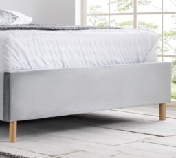 Loxley - Small Double - Ottoman Bed - Grey - Velvet - 4ft - Happy Beds - thumbnail 7