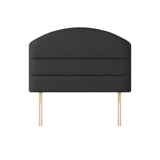 Dudley - Double - Lined Headboard - Dark Grey - Charcoal - Fabric - 4ft6 - Happy Beds - image 1