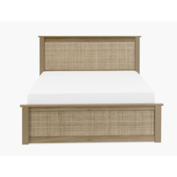 Padstow - Double - Rattan Ottoman Storage Bed - Oak - Wooden - 4ft6 - Happy Beds - thumbnail 3