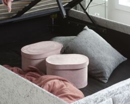 Hannover - King Size - Ottoman Bed - Light Grey - Velvet - 5ft - Happy Beds - thumbnail 5