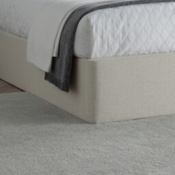 Harper - Double - Winged Ottoman Storage Bed - Natural - Fabric - 4ft6 - Happy Beds - thumbnail 6