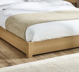 Marston – Double – Platform Bed – Oak– Wooden – 4ft6 - Happy Beds - thumbnail 4