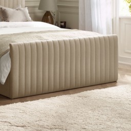 Tiana - Double - Ottoman Storage Bed - Natural - Fabric - 4ft6 - thumbnail 7